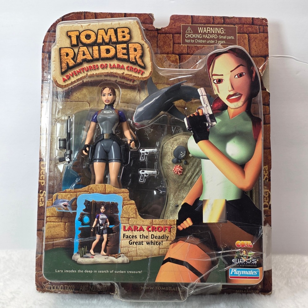 Tomb Raider Adventure Of Lara Croft Deep Sea Shark Action Figure, Playmates 1999